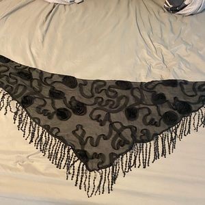 2 lace and fringe shall scarves